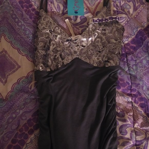 BNWT great glam sequin bustier ruched dress sz s - Picture 1 of 5
